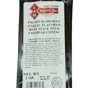 garlic with cheddar cheese beef stick