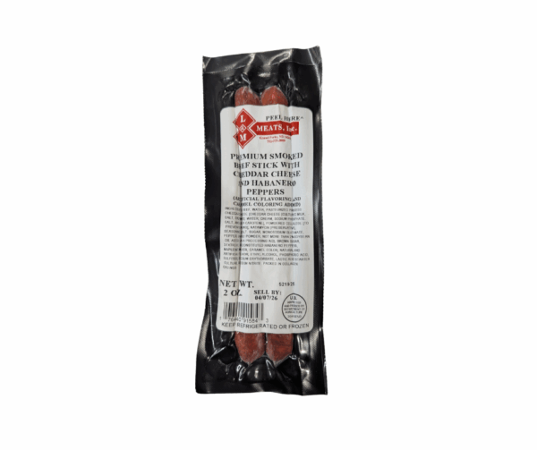 Cheddar/Habanero Beef Stick: 6 Packs of Two Sticks